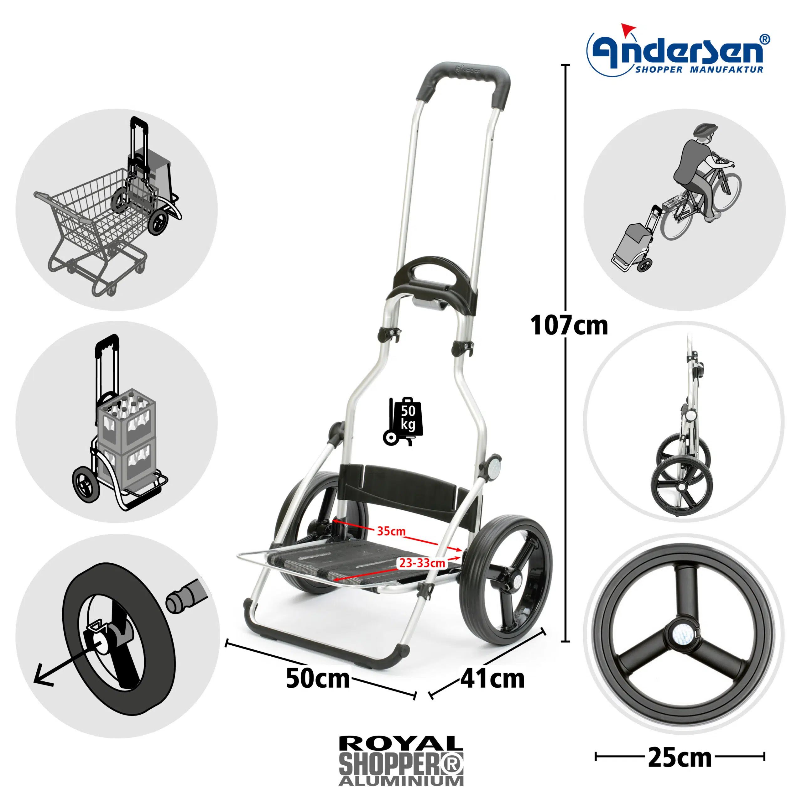 Chariot Andersen Royal Shopper Hera 2 roues