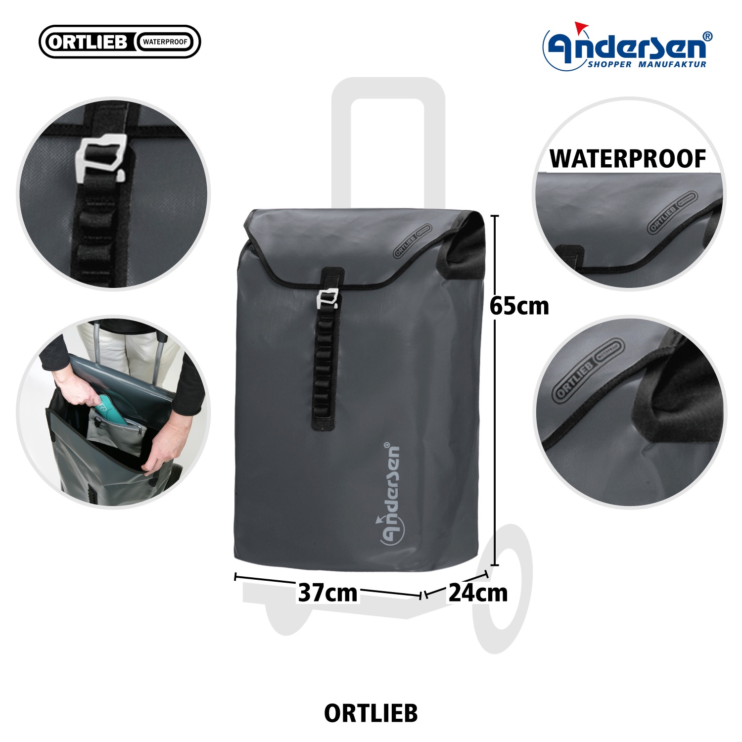Pack remorque vélo Andersen Royal Shopper Plus Ortlieb + attelage – Image 12