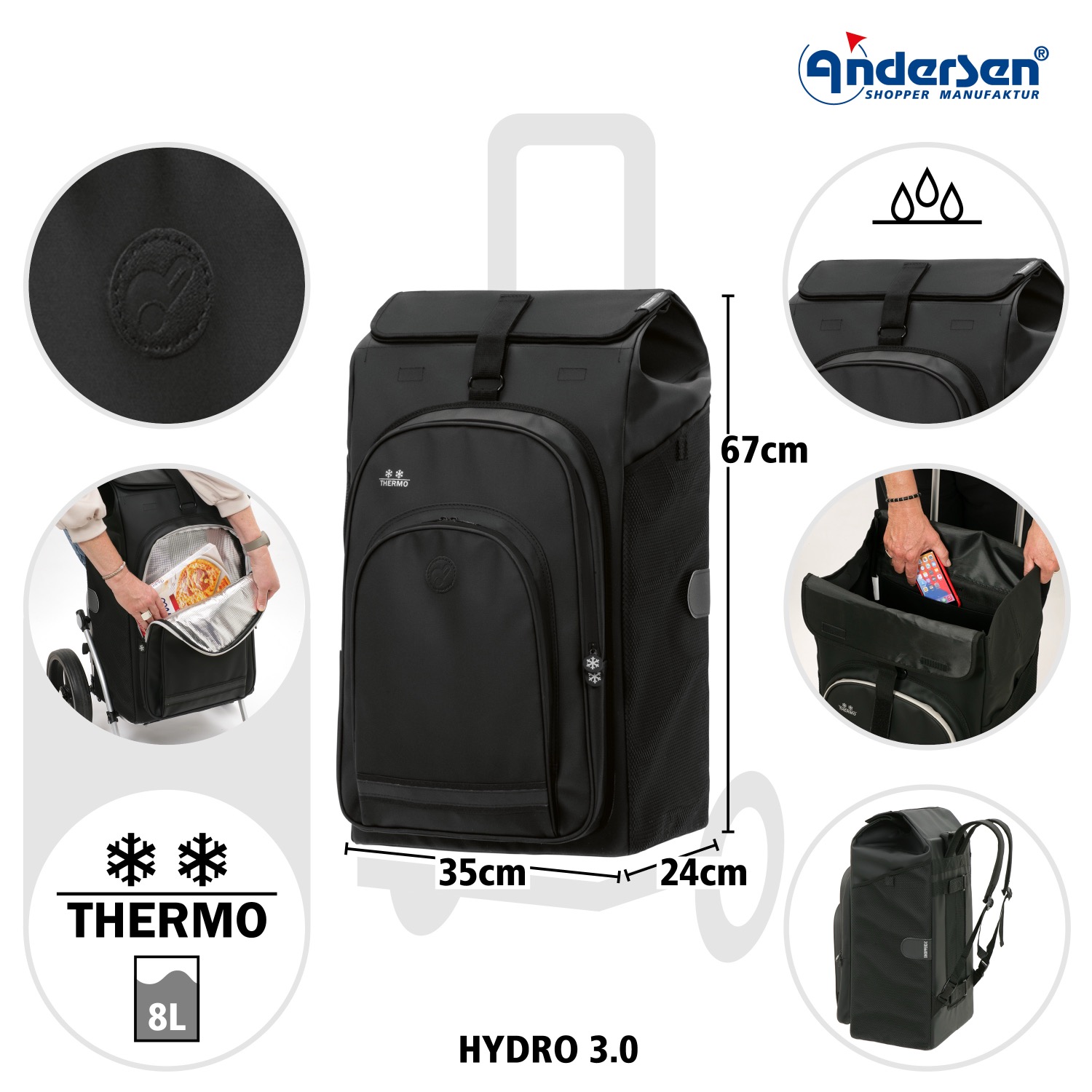 Pack remorque vélo Andersen Royal Hydro + attelage – Image 16